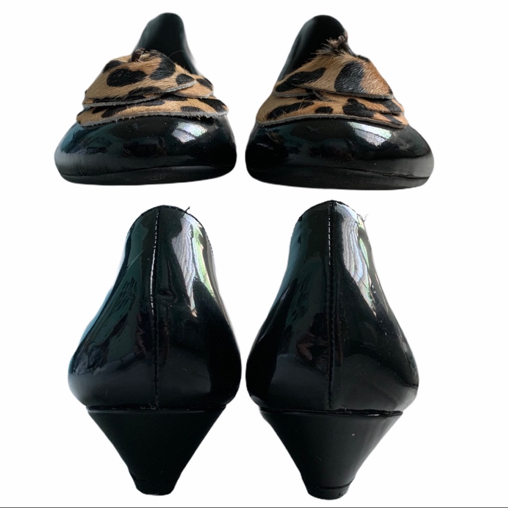 Butter black patent wedges with leopard flower - Picture 5 of 7